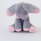 Plush Elephant Toy Flapping Ears & Peek-A-Boo Sounds