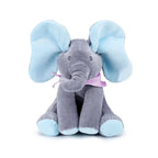 Plush Elephant Toy Foot-Activated Buttons & Animated Ears