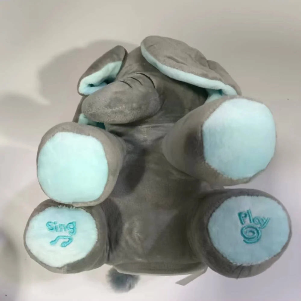 Plush Elephant Toy Foot-Activated Buttons & Animated Ears