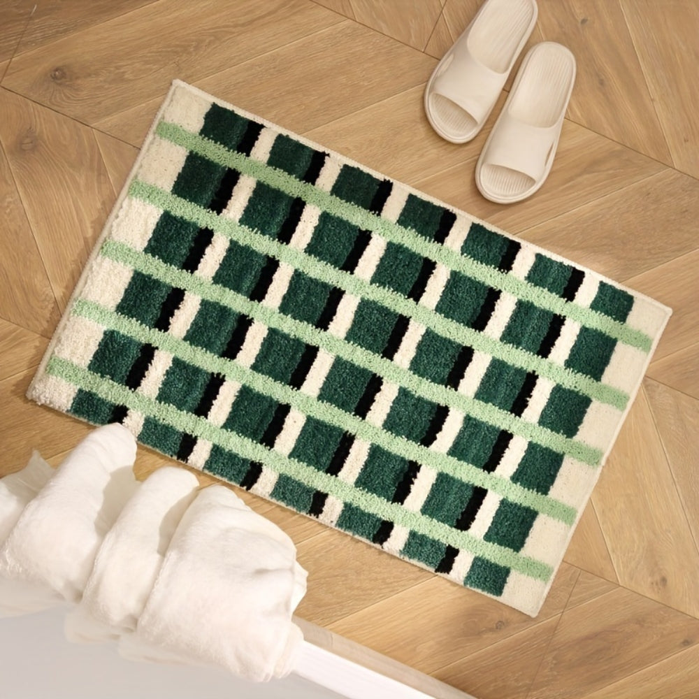 Plush Flocked Anti-Slip Bath Mat (Machine-Washable)