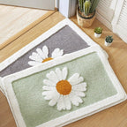 Plush Floral Microfiber Non-Slip Bath Mat (Machine Washable)