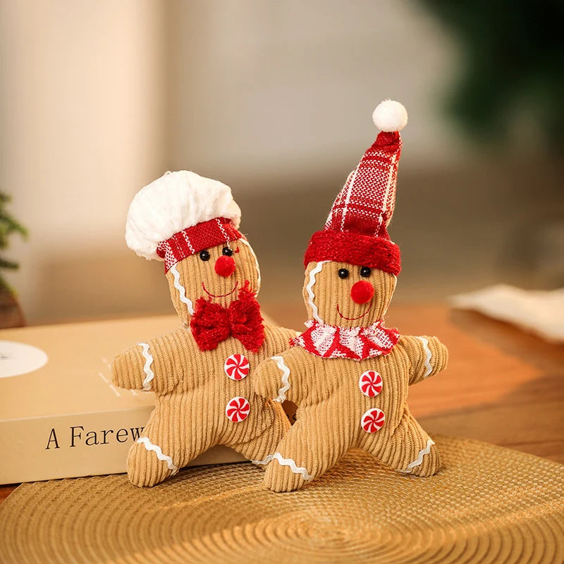 Plush Gingerbread Figure Soft Durable Fabric No Assembly