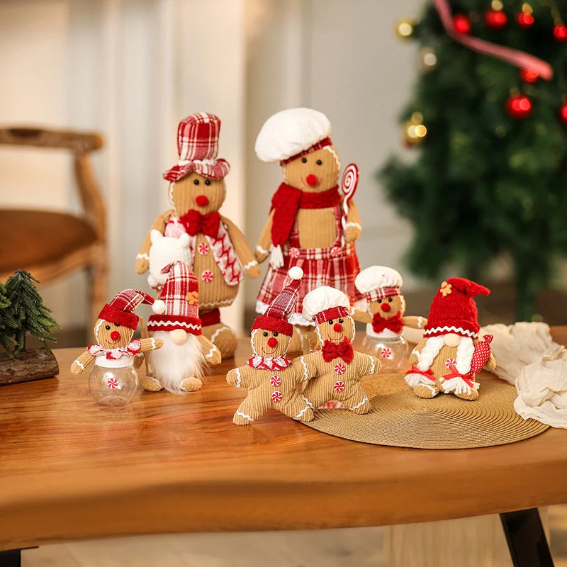 Plush Gingerbread Figure Soft Durable Fabric No Assembly