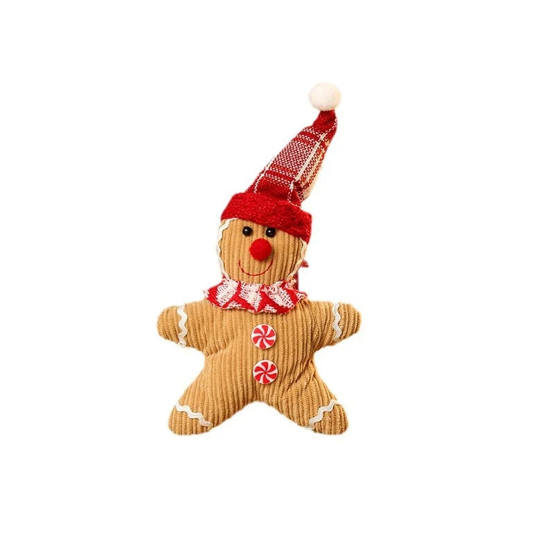 Plush Gingerbread Figure Soft Durable Fabric No Assembly