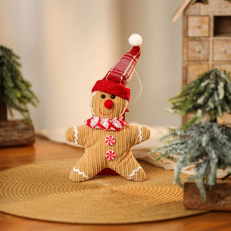 Plush Gingerbread Figure Soft Durable Fabric No Assembly