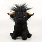 Plush Highland Cow Shaggy Faux Fur Curved Horns