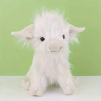 Plush Highland Cow Shaggy Faux Fur Curved Horns
