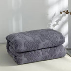 Plush Jacquard Floral Microfiber Throw Blanket