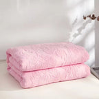 Plush Jacquard Floral Microfiber Throw Blanket