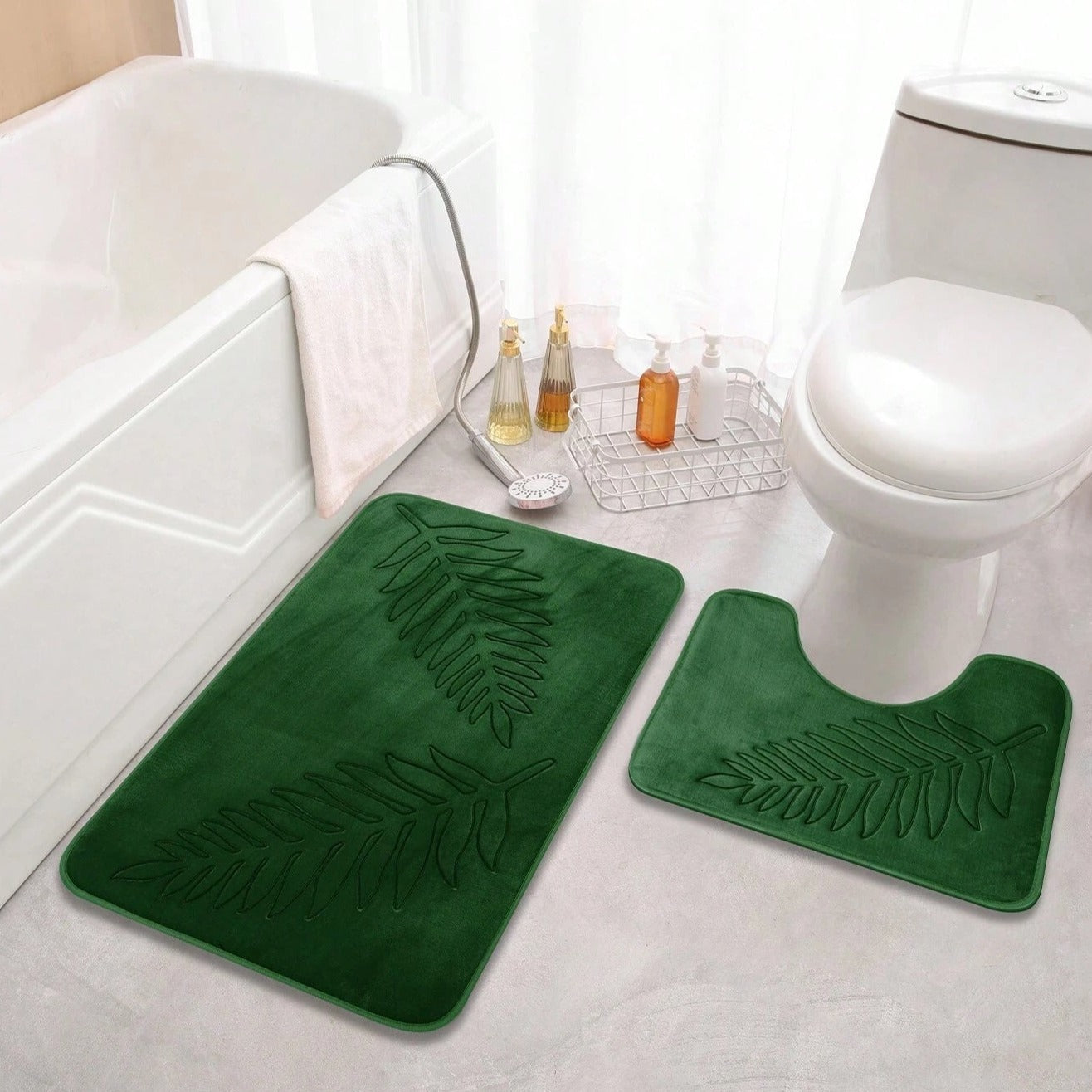 Plush Memory Foam & Non-Slip Bath Mat Set (2-Piece)