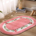 Plush Microfiber Absorbent & Non-Slip Bath Mat (Floral Oval)