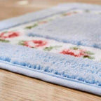 Plush Microfiber Absorbent & Non-Slip Bath Mat (Floral Oval)