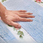 Plush Microfiber Absorbent & Non-Slip Bath Mat (Floral Oval)