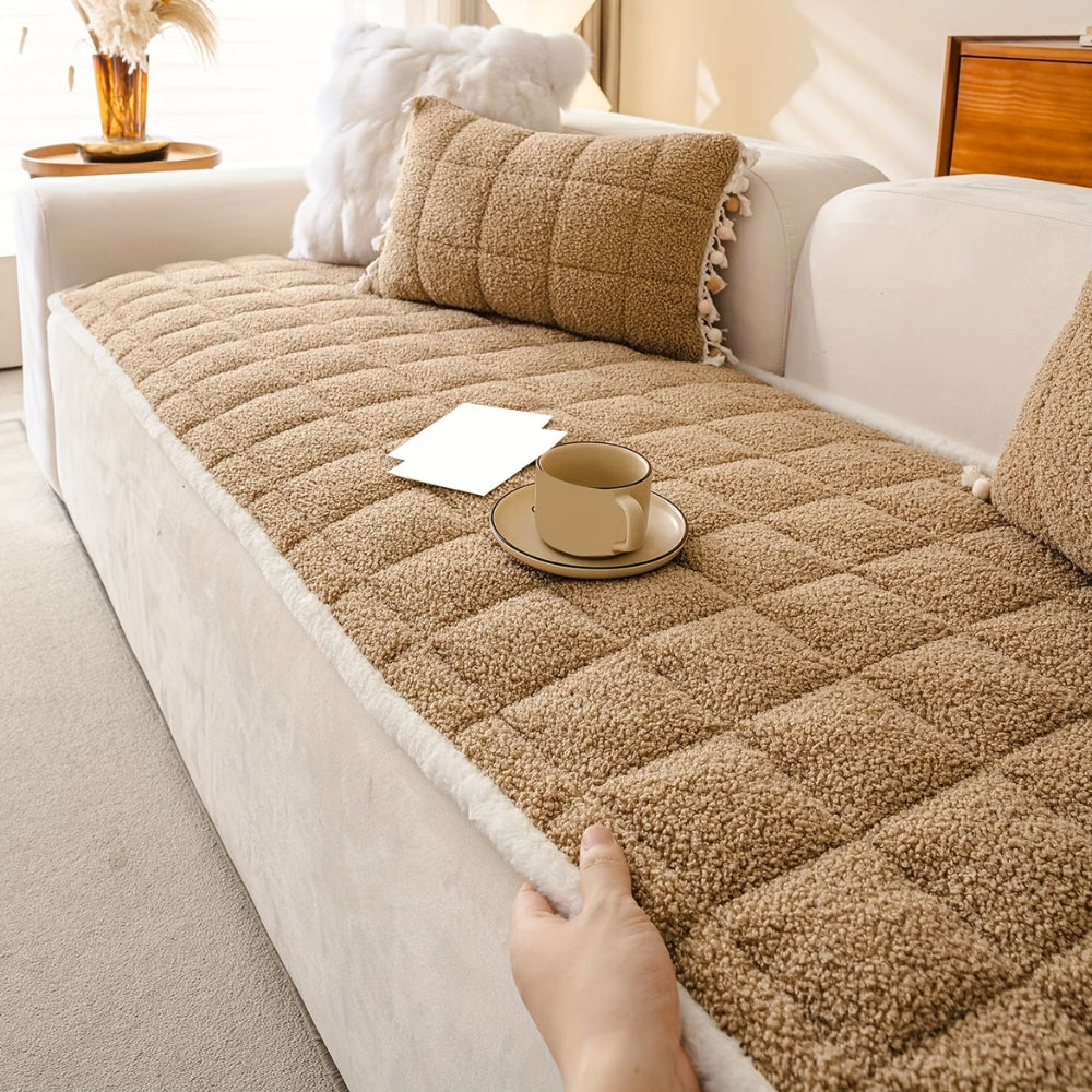 Plush Microfiber Anti-Slip Sofa Cover (Pet-Friendly)
