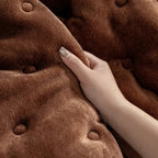 Plush Microfiber Button-Tufted Sofa Cover (Machine-Washable)