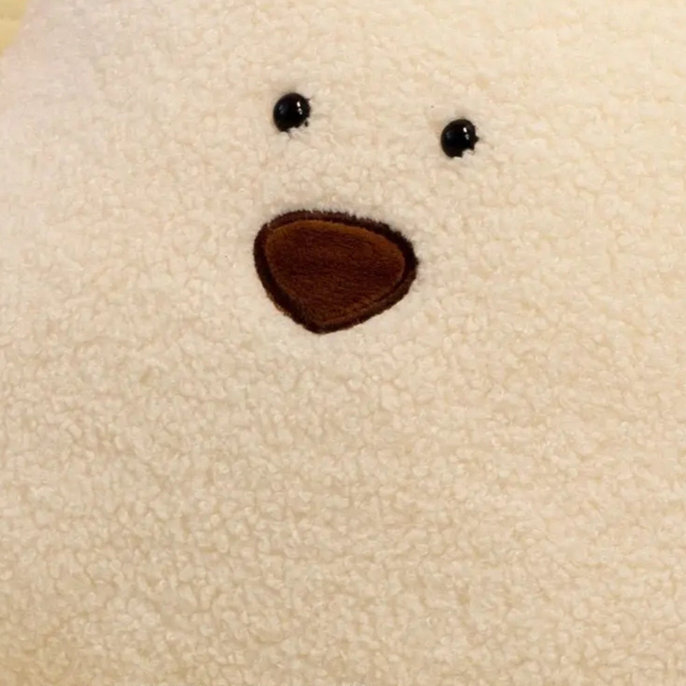 Plush Microfiber & Cotton-Filled Waist Backrest Cushion (Teddy-Shaped)