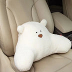 Plush Microfiber & Cotton-Filled Waist Backrest Cushion (Teddy-Shaped)