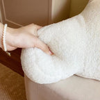 Plush Microfiber & Cotton-Filled Waist Backrest Cushion (Teddy-Shaped)
