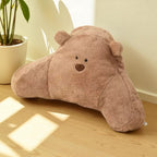 Plush Microfiber & Cotton-Filled Waist Backrest Cushion (Teddy-Shaped)