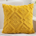 Plush Microfiber Diamond-Pattern Cushion Cover (18x18 in)
