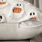 Plush Microfiber Machine-Washable Pumpkin Cushion Cover (18x18 in)