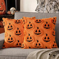 Plush Microfiber Machine-Washable Pumpkin Cushion Cover (18x18 in)