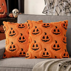 Plush Microfiber Machine-Washable Pumpkin Cushion Cover (18x18 in)