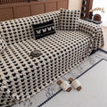 Plush Microfiber Non-Slip Houndstooth Sofa Cover