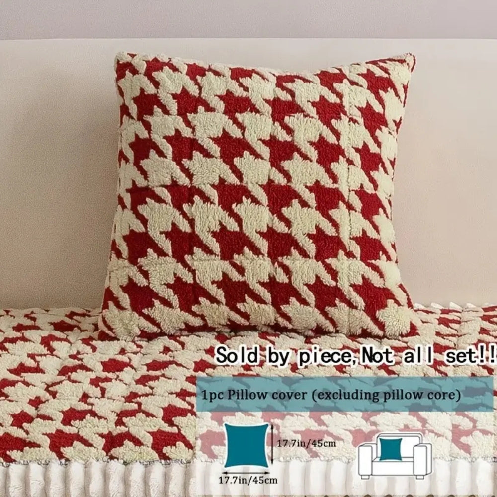 Plush Microfiber Ruffle-Trim Non-Slip Sofa & Cushion Cover (Machine Washable)