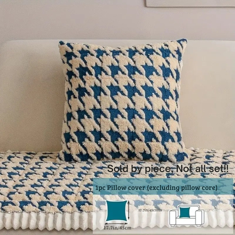 Plush Microfiber Ruffle-Trim Non-Slip Sofa & Cushion Cover (Machine Washable)