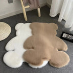 Plush Microfiber Teddy-Shaped Rug (Machine Washable)
