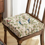 Plush Microfiber Whimsical Bird & Leaf Chair Cushion (16.5x16.5x4 in)