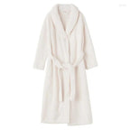 Plush Moisture-Absorbent Fleece Bathrobe (Open Placket & Pockets)