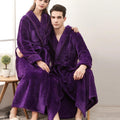 Plush Moisture-Absorbent Fleece Bathrobe (Open Placket & Pockets)