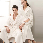 Plush Moisture-Absorbent Fleece Bathrobe (Open Placket & Pockets)