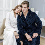 Plush Moisture-Absorbent Fleece Bathrobe (Open Placket & Pockets)