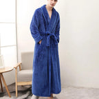 Plush Moisture-Absorbent Fleece Bathrobe (Open Placket & Pockets)