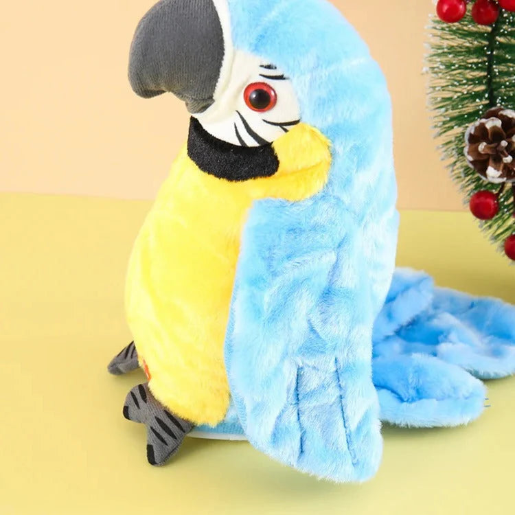Plush Parrot Toy Button-Activated Counting & Talking