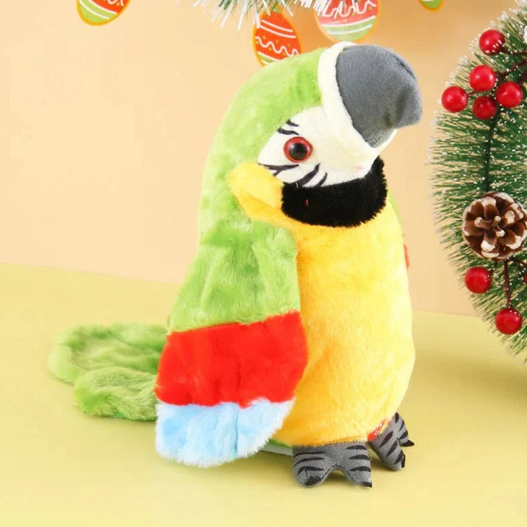 Plush Parrot Toy Button-Activated Counting & Talking
