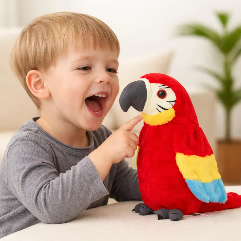 Plush Parrot Voice Repeater Child-Safe
