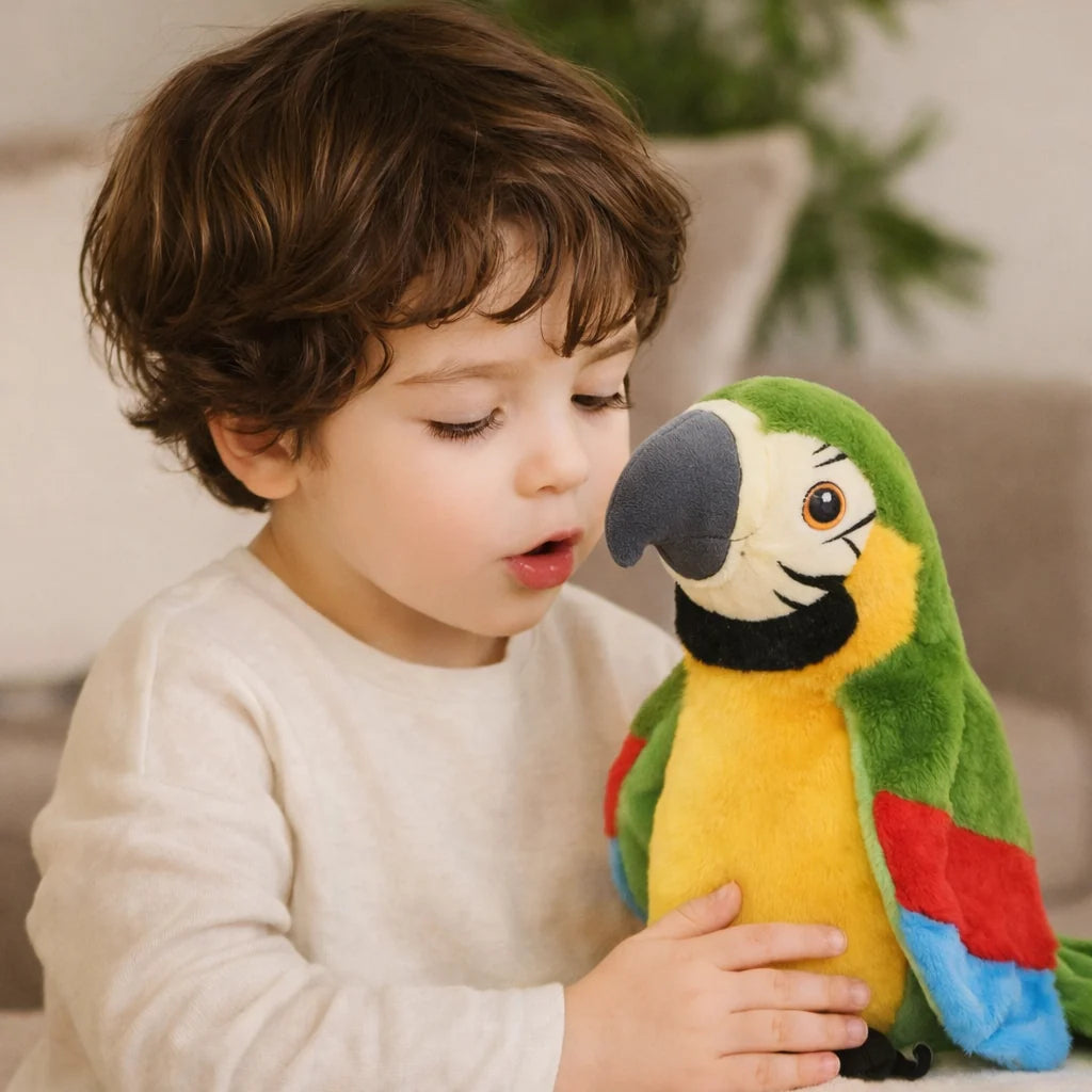 Plush Parrot Voice Repeater Child-Safe
