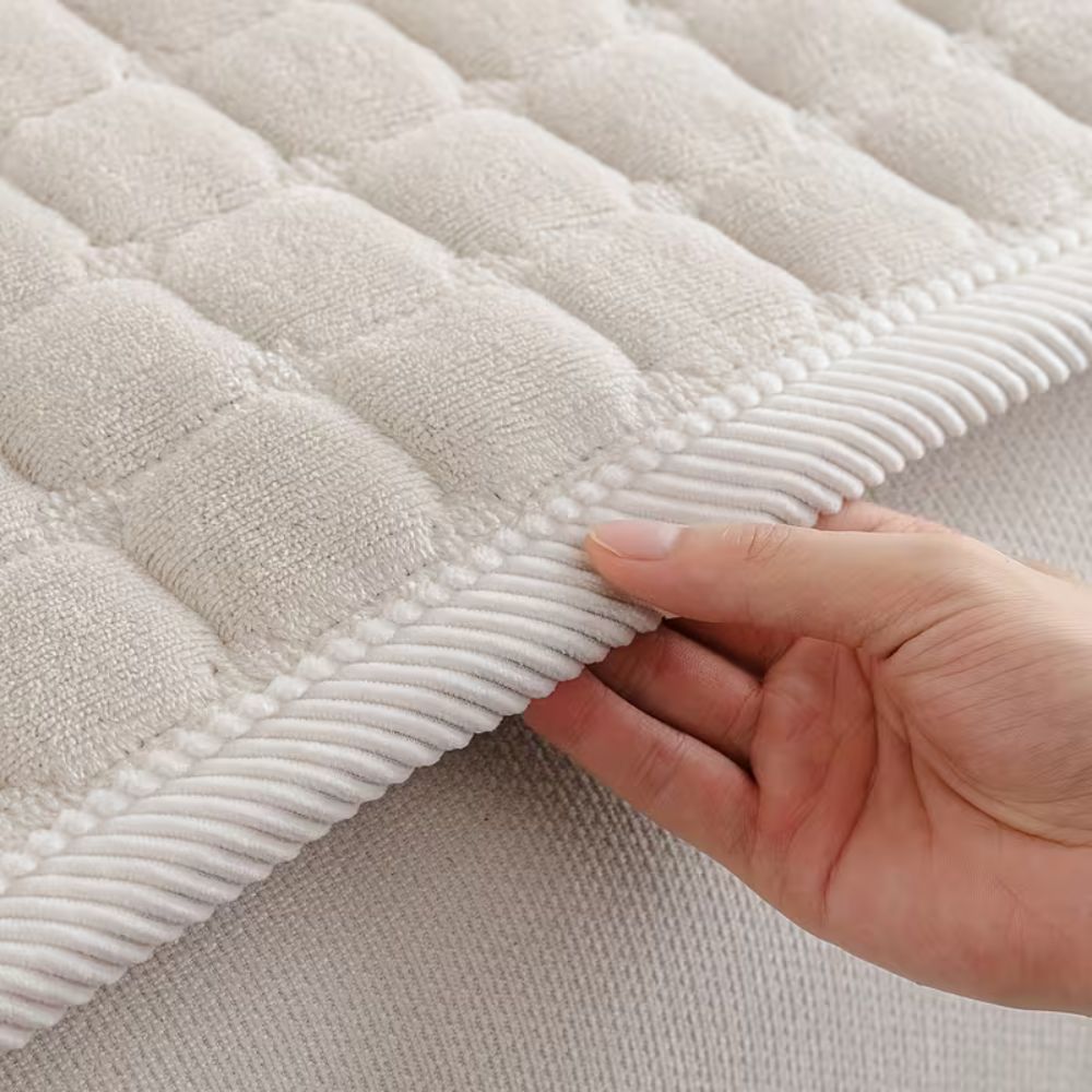 Plush Quilted Microfiber Sofa Cover (Machine Washable)