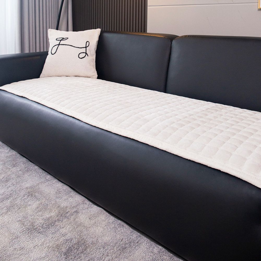 Plush Quilted Microfiber Sofa Cover (Machine Washable)