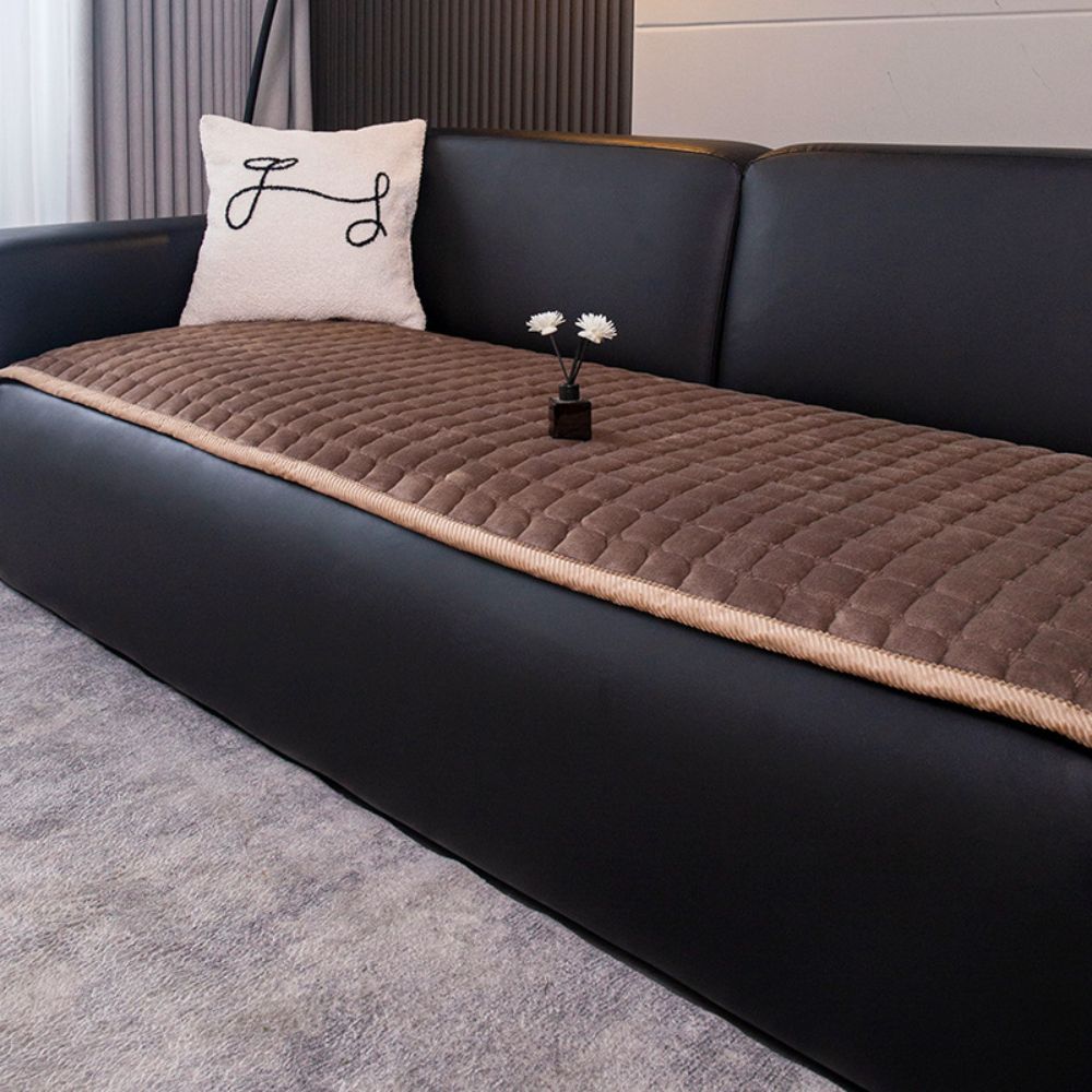 Plush Quilted Microfiber Sofa Cover (Machine Washable)
