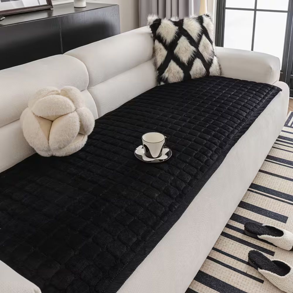 Plush Quilted Microfiber Sofa Cover (Machine Washable)