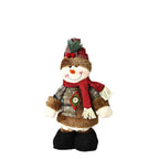 Plush Reindeer Figure Checkered Hat & Scarf