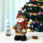 Plush Reindeer Figure Checkered Hat & Scarf
