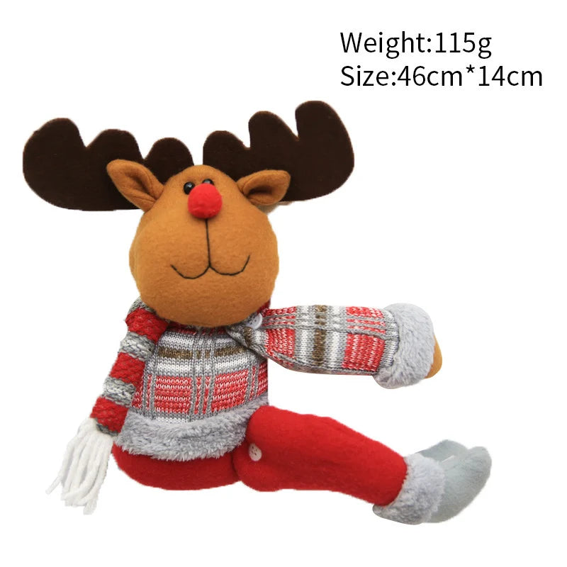 Plush Reindeer Soft Plush Antlers & Red-Gray Cardigan