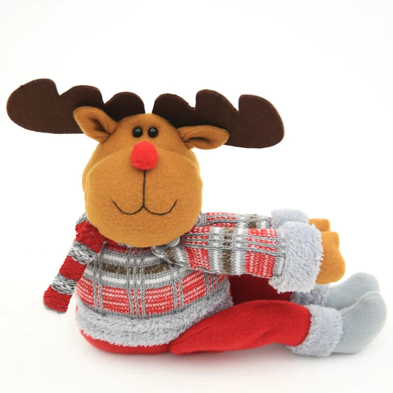 Plush Reindeer Soft Plush Antlers & Red-Gray Cardigan