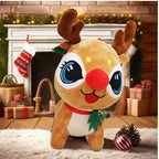 Plush Reindeer Toy Christmas Hat Child-Safe
